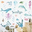 Adesivos de parede Animais oceânicos subaquáticos em aquarela Sea Life