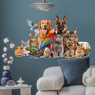 Adesivos de parede Animal Family Decalques impermeáveis removíveis em PVC
