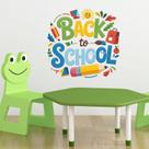 Adesivos de parede Back to School Cartoon Pencil Mochila Apple