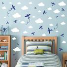 Adesivos de parede Barri Design Airplane 3 folhas de vinil 25x30 cm