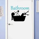 Adesivos de parede Bathroom Girl in Bathtub with Bubbles PVC 30x34cm