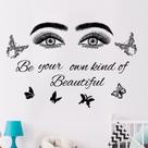 Adesivos de parede Be Your Own Kind of Beautiful Eyes & Butterf