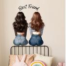 Adesivos de parede Best Friend Cute Girls Back View 40x40cm PVC