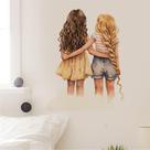 Adesivos de parede Best Friends Cartoon Girl Silhouette 25x30cm Adesivos de parede Best Friends Cartoon Girl Silhouette 25x30cm