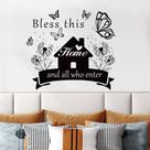 Adesivos de parede Bless This Home Decalques removíveis de PVC 48x43cm