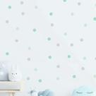 Adesivos de Parede bolinhas 135 unidades 3cm verde menta e cinza claro