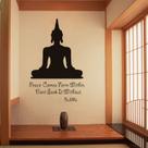 Adesivos de parede Buddha Inspirational Quote Peace 44x65cm PVC