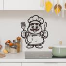 Adesivos de parede Cartoon Chef Kitchen Cooking PVC 29x39cm