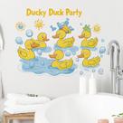 Adesivos de parede Cartoon Duck Cute Yellow Duckling PVC 30x60cm