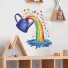 Adesivos de parede Cartoon Rainbow Watering Can Colorful Starfall