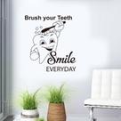 Adesivos de parede Cartoon Tooth Brush Your Teeth & Smile