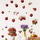 Adesivos de parede Cesta de Maçã e Cereja Frutas Frescas em PVC 30x90cm Adesivos de parede Cesta de Maçã e Cereja Frutas Frescas em PVC 30x90cm