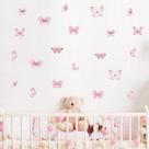 Adesivos de Parede com Borboletas Rosa (3 Peças) - Decoração Infantil para Quarto e Berçário