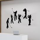 Adesivos de parede com design de silhueta de jogador de golfe 100x100cm PVC