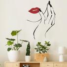 Adesivos de parede com lábios vermelhos abstratos em PVC 38x40cm para decoração de casa Adesivos de parede com lábios vermelhos abstratos em PVC 38x40cm para decoração de casa