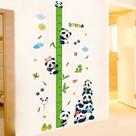 Adesivos de parede com tabela de altura Panda Cartoon Animal PVC 60x90cm