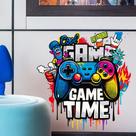 Adesivos de parede Cool Game Time Cartoon Graffiti Game Controller