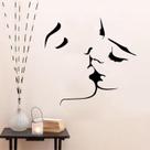 Adesivos de parede Creative Couple Kissing Modern Line Art 57x55cm Adesivos de parede Creative Couple Kissing Modern Line Art 57x55cm