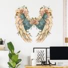 Adesivos de parede Creative Flower and Feather Wings PVC 50x50cm Adesivos de parede Creative Flower and Feather Wings PVC 50x50cm