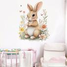 Adesivos de parede Cute Bunny Adorable Rabbit Flower Design Adesivos de parede Cute Bunny Adorable Rabbit Flower Design
