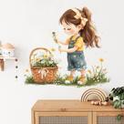 Adesivos de parede Dandelion Girl Decalque removível de PVC 37x39cm