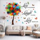 Adesivos de parede de árvore colorida com citações inspiradoras em PVC Adesivos de parede de árvore colorida com citações inspiradoras em PVC