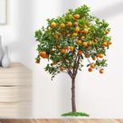 Adesivos de parede Decalque Cartoon Green Plant Orange Tree