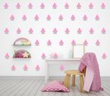 Adesivos de parede decorativo triângulos rosa claro e cinza claro 78 unidades