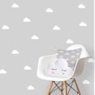 Adesivos de Parede, Decorativos, 100 Nuvens de 7cm X 3,5cm, Branco