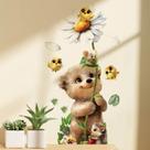 Adesivos de parede, desenhos animados, ursos e pássaros, PVC, 30x90cm, quarto infantil