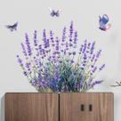 Adesivos de parede em aquarela, lavanda e borboleta, PVC, removíveis Adesivos de parede em aquarela, lavanda e borboleta, PVC, removíveis