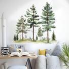 Adesivos de parede em aquarela Pine Tree Forest Pine Conifer