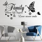 Adesivos de parede Family Inspirational Quote PVC 29x60cm