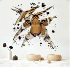 Adesivos de parede Fierce Tiger PVC autoadesivos 45x45cm