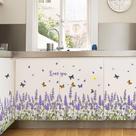 Adesivos de parede Flor de lavanda com borboletas Love You 60x105cm Adesivos de parede Flor de lavanda com borboletas Love You 60x105cm