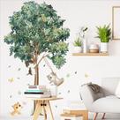 Adesivos de parede fofos para decoração de berçário para gatos e árvores em PVC