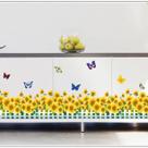 Adesivos de parede Girassol e Borboleta PVC 35x133cm Adesivos de parede Girassol e Borboleta PVC 35x133cm