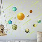 Adesivos de parede Glow in the Dark Solar System 20x30cm PVC