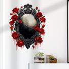Adesivos de parede Gothic Mirror Red Roses Dripping Blood 28x34cm