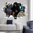 Adesivos de parede Halloween 3D Skull Grim Reaper PVC 60x40cm