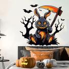Adesivos de parede Halloween Black Bunny Scary Rabbit w/ Scyth