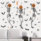 Adesivos de parede Halloween Dancing Skeleton Pumpkin Head