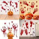 Adesivos de parede Halloween Horror Bloody Handprint Footprint
