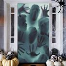 Adesivos de parede Halloween Scary Ghost Faces Handprints 45x80cm
