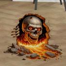 Adesivos de parede Halloween Skull 3D Broken Wall Effect 42x41cm