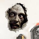 Adesivos de parede Halloween Zombie 3D Broken Wall Effect PVC