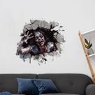 Adesivos de parede Halloween Zombie 3D Broken Wall Effect PVC