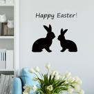 Adesivos de parede Happy Easter Bunny autoadesivos em PVC 36x42cm