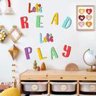 Adesivos de parede HATARU Let's Read Let's Play Wooden Kids x10