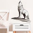 Adesivos de parede Howling Wolf Sketch Artwork Decalques 30x82cm
